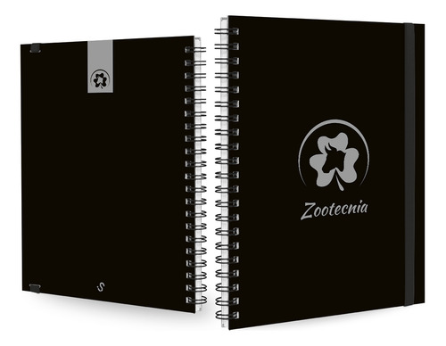 Caderno Universitário Plus Profissões Preto Prata 1 Matéria Cor Zootecnia