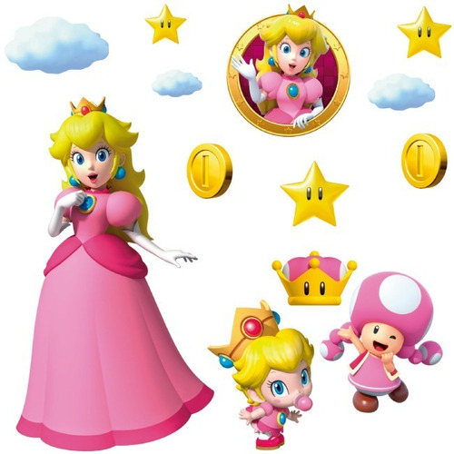 Decoración Cuarto Infantil Videojuego Mario Bros Princesas