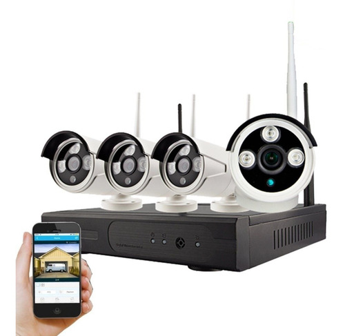 Kit Vigilancia 4 Cam Inalambrico Wifi- Hd - Matko Seguridad