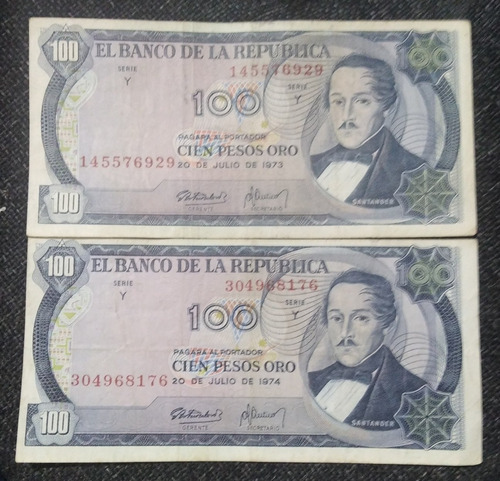 Billete De 100 Pesos Año 1973 Y 1974