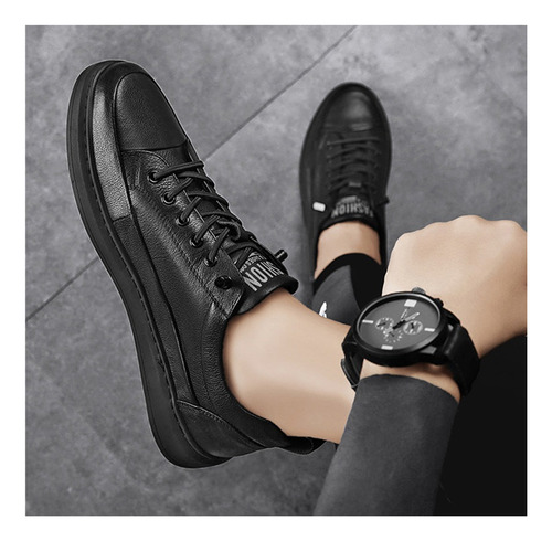 Zapatos De Cuero Genuino Elegantes Para Hombre Estilo Casual