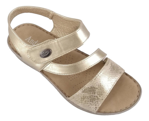 Imagen 3 de 4 de Sandalias De Mujer A35762 Dorado