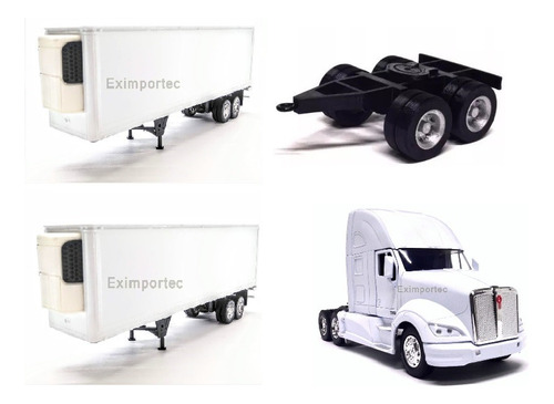 1:32 Trailer Kenworth Full Remolque Thermoking Dolly Blanco