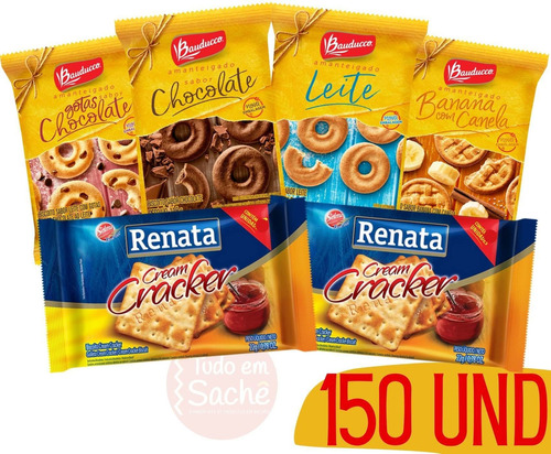 Biscoito Amanteigado Bauducco Cream Cracker Renata 150 Sache