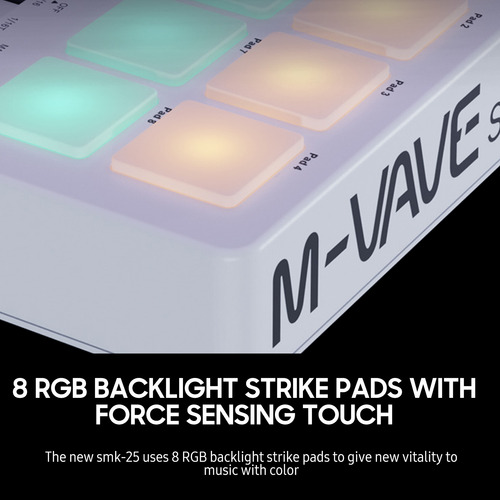 Teclado Usb M-vave Con Control Midi Mini Portátil De 25 Tecl