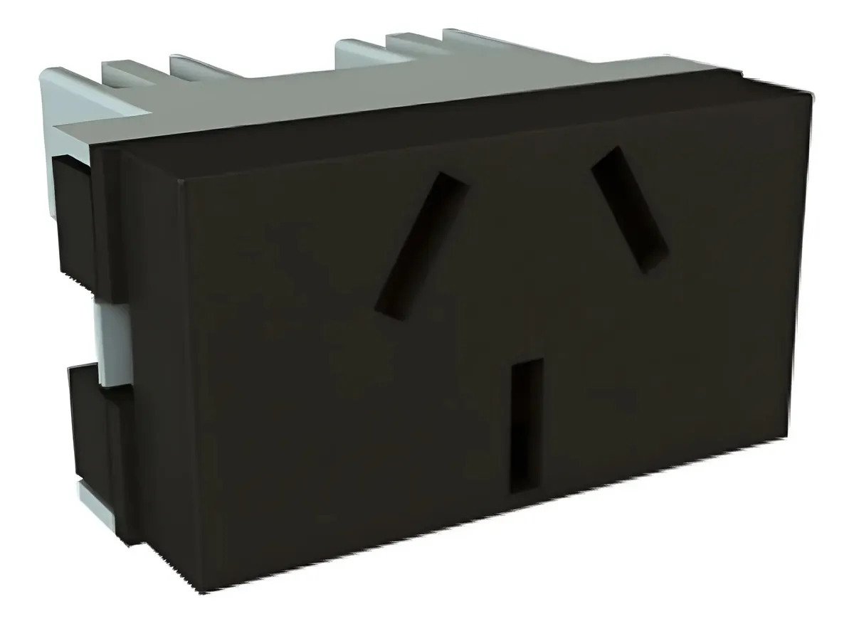 Pack X 10u Modulo Tomacorriente Jeluz Verona Blanco/negro Color Negro