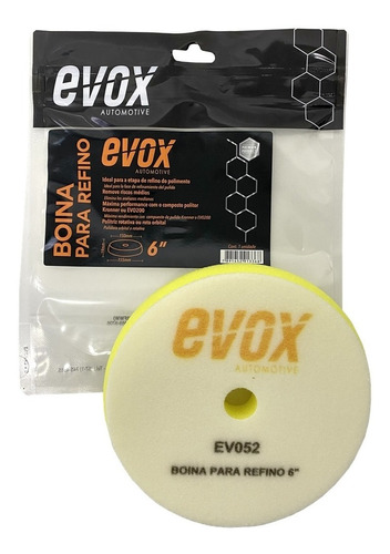 Boina De Espuma Refino 6 Polegadas Polimento Automotivo Evox