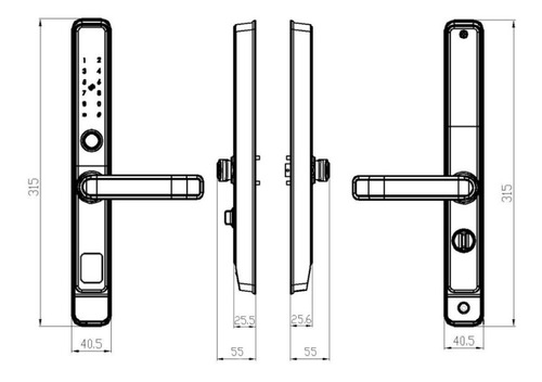 Imagen 3 de 9 de Cerradura Electrica Baling Bluetooth Huella Digital Clave