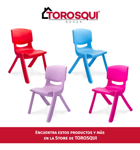 Silla Para Niños De Plástico Resistente Varios Colores