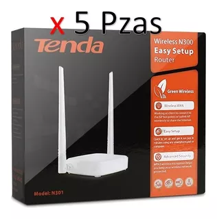 Paquete De 5 Pzas Router Tenda N301, 300 Mbps, Repetidor