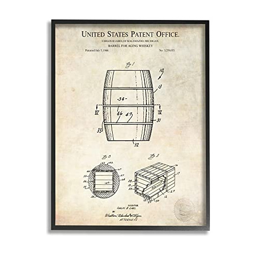 Barril De Añejamiento De Whisky Con Diseño De Patente