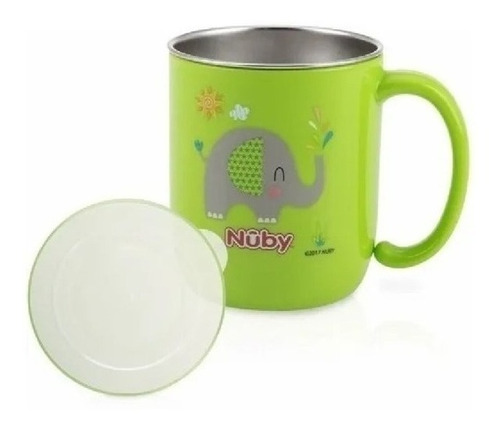 Imagen 2 de 4 de Vaso Taza Bebé Interior Acero Inoxidable Tapa De Viaje Nuby