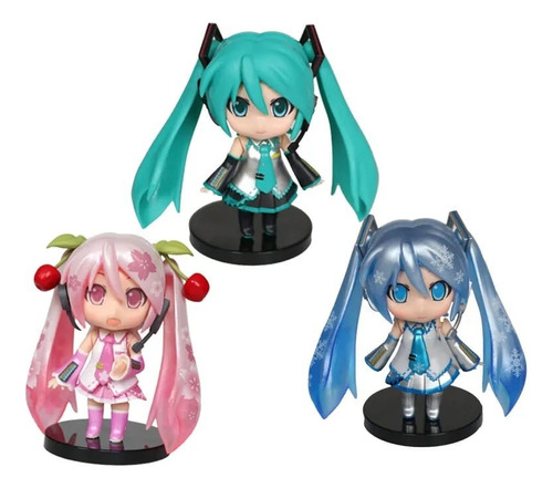 Figura Miku Hatsune Anime Hermosa Volcaloid 10 Cm Chibi