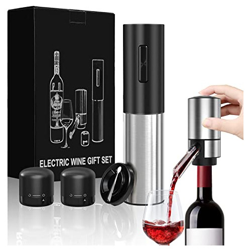 Electric Wine Opener, Wine Gift Set With Rechargeable A...