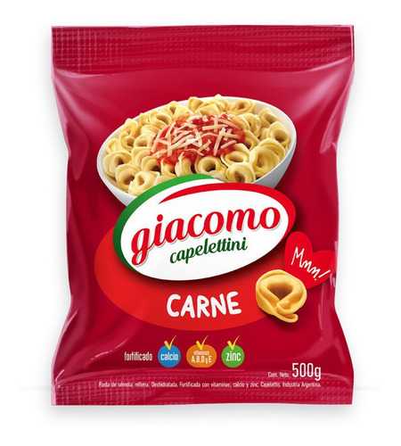 Giacomo Capelettini Carne Pasta De Semola Fortificada 500 Gr