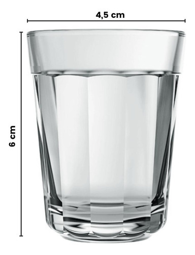Jogo De Copos Americano Em Vidro 12 Peças 45ml Transparente