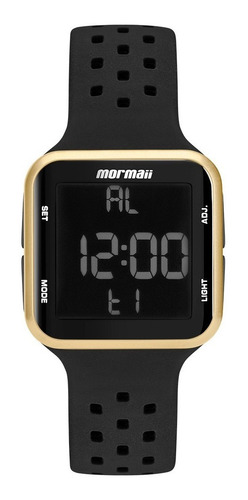 Relogio Mormaii Masculino Digital Quadrado Mo6600/8d Dourado