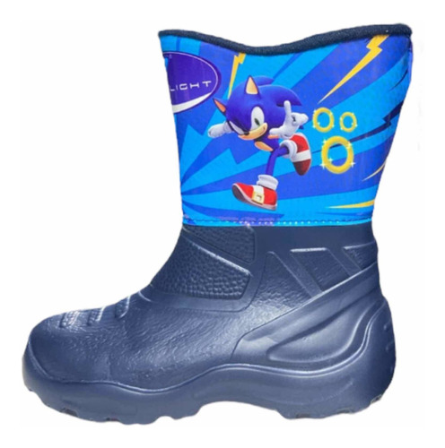 Botas Para Niños Lluvia Ultralivianas Eva Bota Diseños Sonic