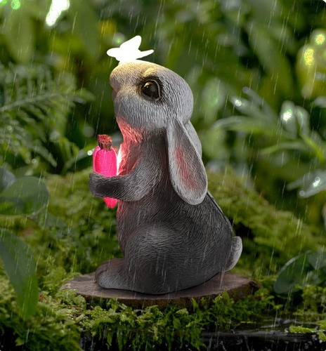 Lámpara Solar De Jardín Con Forma De Conejo, Diseño De Conej