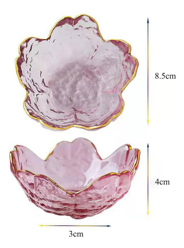 6 Mini Cuencos De Cristal Con Forma De Flor