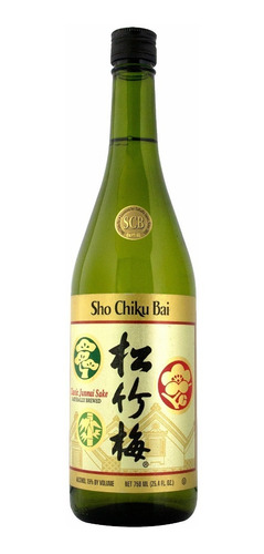 Imagen 1 de 4 de Sake Sho Chiku Bai (vino De Arroz) 6 Botellas 750ml