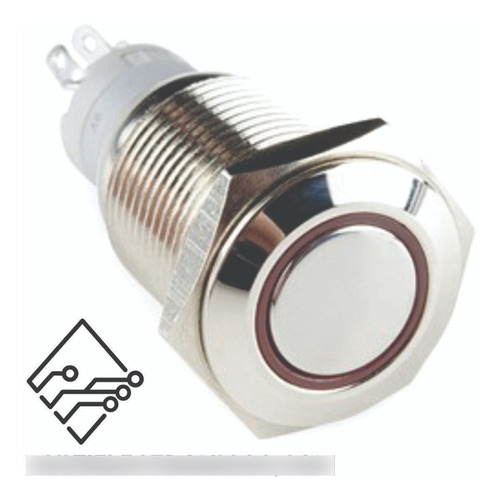 Pulsador Led 5v Metálico Rojo 16mm 