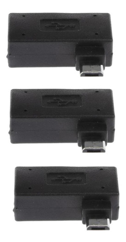 3 Piezas De De Ángulo Micro Usb 2.0 Otg Host Adapter Con