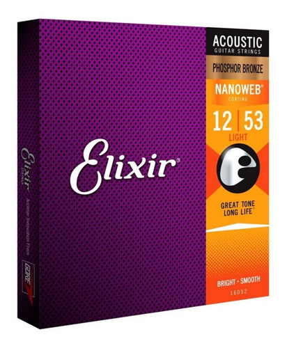 Elixir 012 Bronze 80/20 NANOWEB Violão 11052