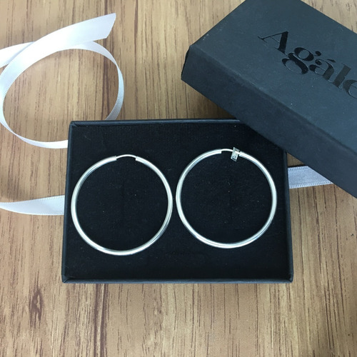 Imagen 8 de 10 de Aretes Arracadas De Plata 925 Redonda 3.5 Cm Agálea Joyería
