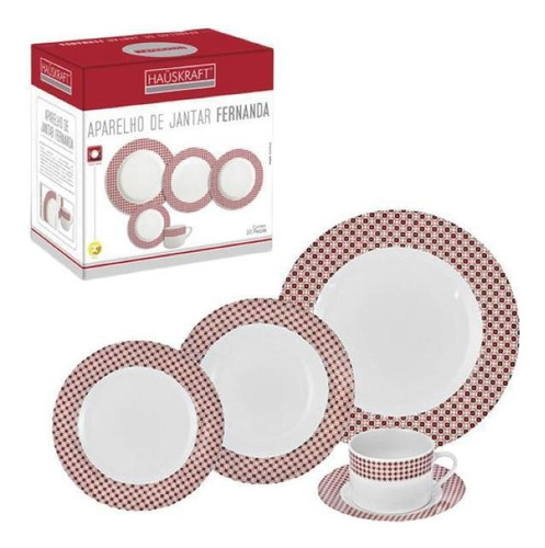 Aparelho De Jantar De Porcelana Fernanda Hauskraft Com 20pçs