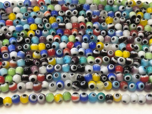 Ojo Turco De Cristal Redondo 4mm Bisuteria 1pz