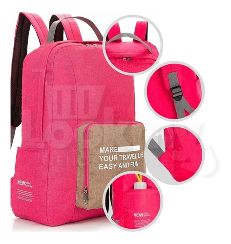 Imagen 5 de 10 de Mochila Plegable Organizador Viaje Impermeable Equipaje Mano