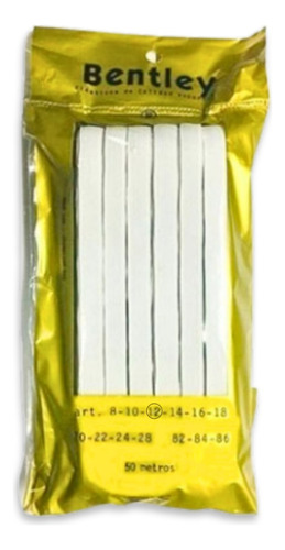 Elástico De Rayón Blanco N°12 De 5mm X 50mts.
