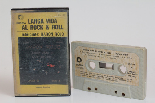 Cassette Barón Rojo Larga Vida Al Rock & Roll 1982