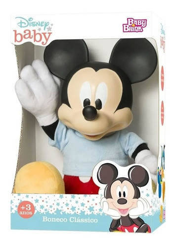Imagem 2 de 2 de Miniatura Boneco Mickey Mouse De Pelúcia Disney Baby Brink