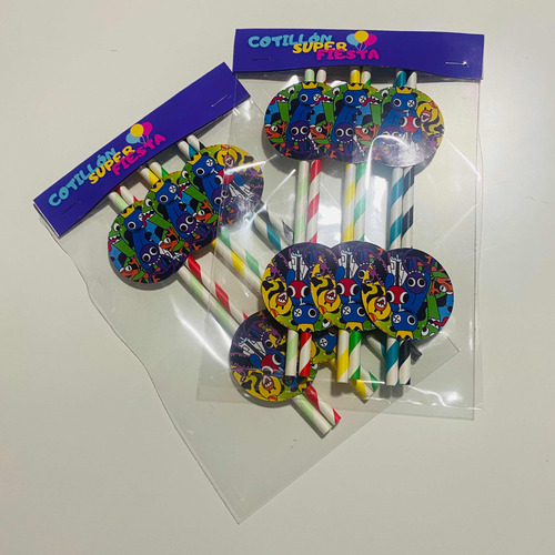 Pack Cotillón Fiesta Cumpleaños Rainbow Friends 12 Personas