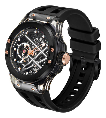 Reloj De Pulsera Minber Para Caballero M9019g2 Negro