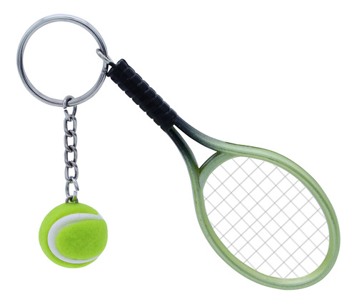 Llavero Tipo Mini Raqueta De Tenis Con Colgante De Pelota De