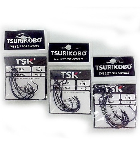 Anzuelo Tsurikobo Offset 4/0 Gomas Anti Enganche X 5u