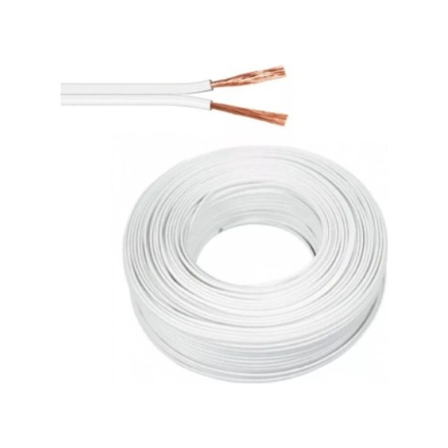 Cable Paralelo Multifilar Blanco 2x20 Awg Rollo 100mts / Fac