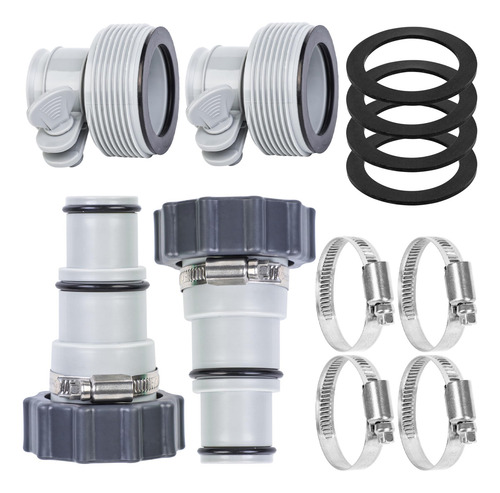 4 Adaptador Manguera Piscina Arandela Abrazadera 2 Tipo Para