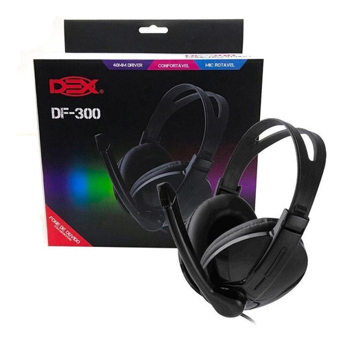 Headset Dex Com Microfone Para Computador, Notebook P2 Preto