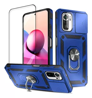 Funda Uso Rudo Para Xiaomi Poco Redmi + Kit 2 Micas Cristal