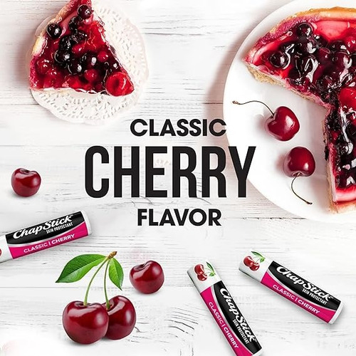 Chap Stick Balsamo Labial Cherry 8 Horas Humectacion 3 Pz