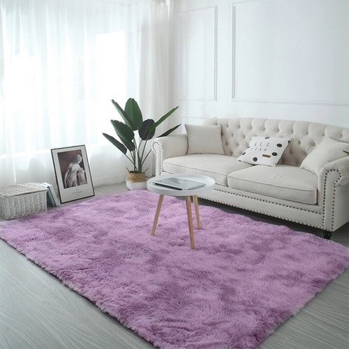 Tapete Decorativo Tipo Shag 2mx3m Peludo Antideslizante Color Violeta