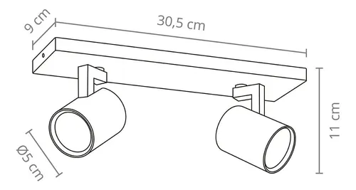 Apliqué Cielo / Muro Led Studio Dirigible Doble Sin Amp Gu10