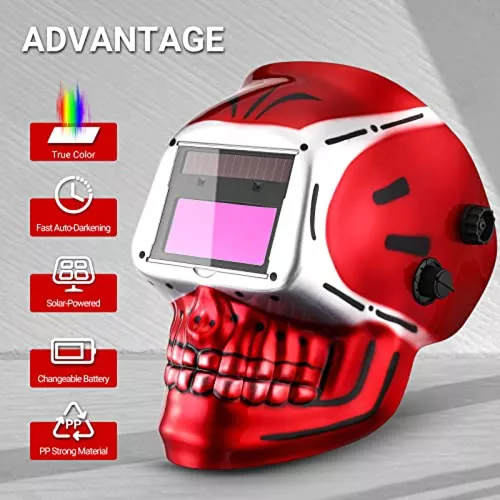 Casco de soldadura oscurecimiento automático: DEKORPO Verdadero Color Solar  Powered Auto Oscurecimiento Soldador Máscara Capucha Cascos