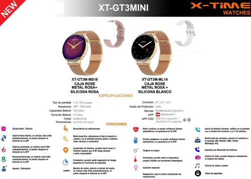 Imagen 3 de 7 de Smart Watch X-time Gt3m Para iPhone Android