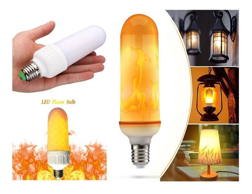 Lâmpada Led Luz Efeito Chama Tocha De Fogo 7w (bivolt) 01