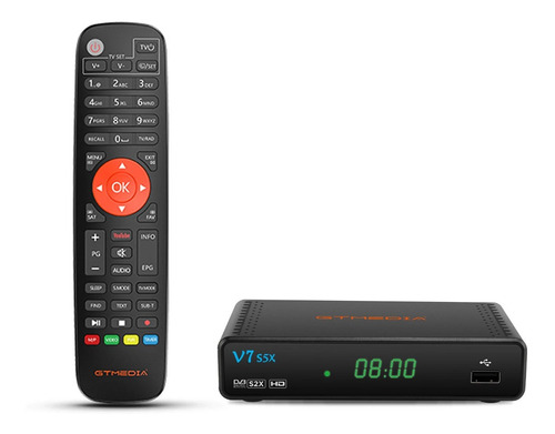 Gtmedia V7 S5x Dvb-s2 H.265 Fta Con 1 Mes De Rojomx + Rca